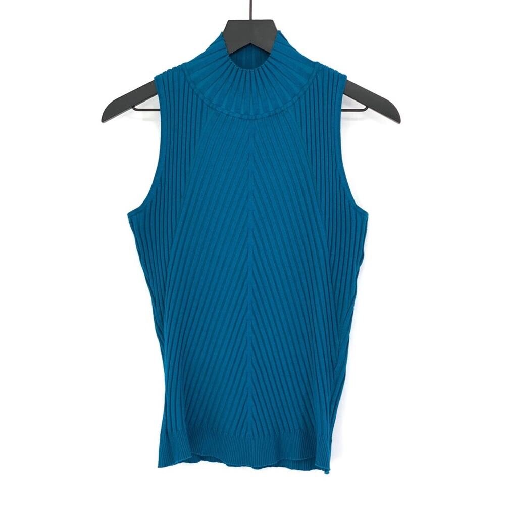 INC International Concepts Sleeveless Sweater Tank Teal Blue M